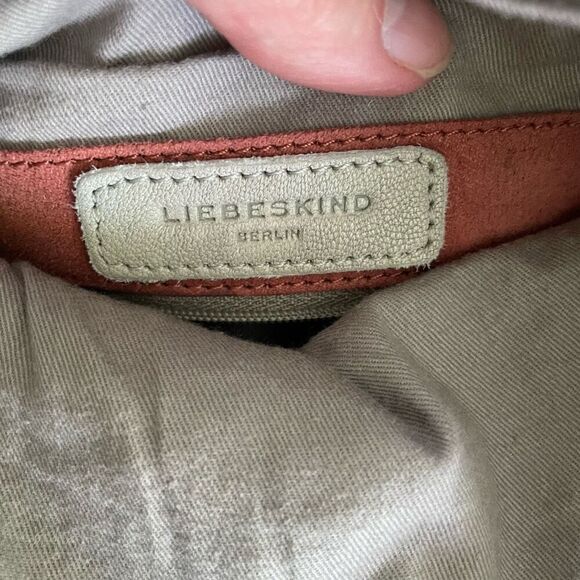 Liebeskind Berlin Nyala Goat Leather Colored Snake Crossbody Purse Bag Grey - Picture 11 of 13